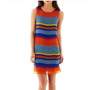 Bisou‎ Bisou sleeveless striped shift dress Size 4 Summer Party Festival Spring